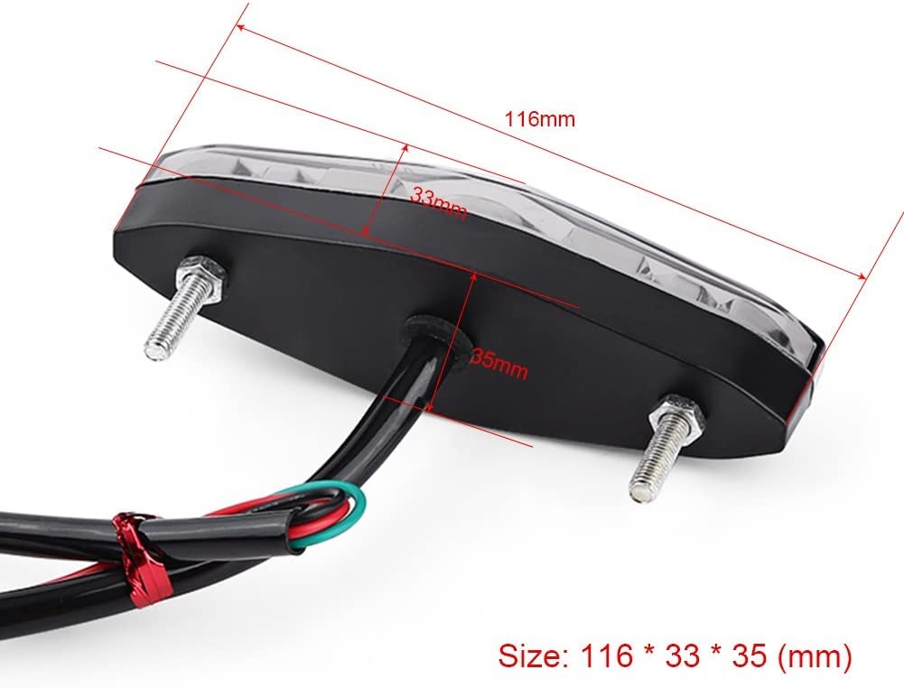 Rodley Michet Motorcycle Tail Light, 15 LED Tail Light, Motorcycle Brake Lamp, Bike