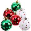 6 Stuks 6cm Kerstboom Plastic Bal Decor Stip Ontwerp Ronde Bal Festival Kerst Hangend Ornament