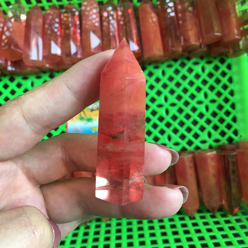 Pretty Red Rare Quartz Crystal Single Terminated Wand Healing Specimen Decor