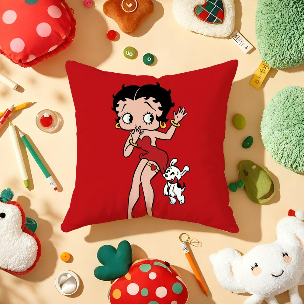 B-Bettys-Cute-B-Boops Pillow Case Plush Fabric Soft Double-Sided Printed Sofa Warm Winter Home Gift Cushion Cover