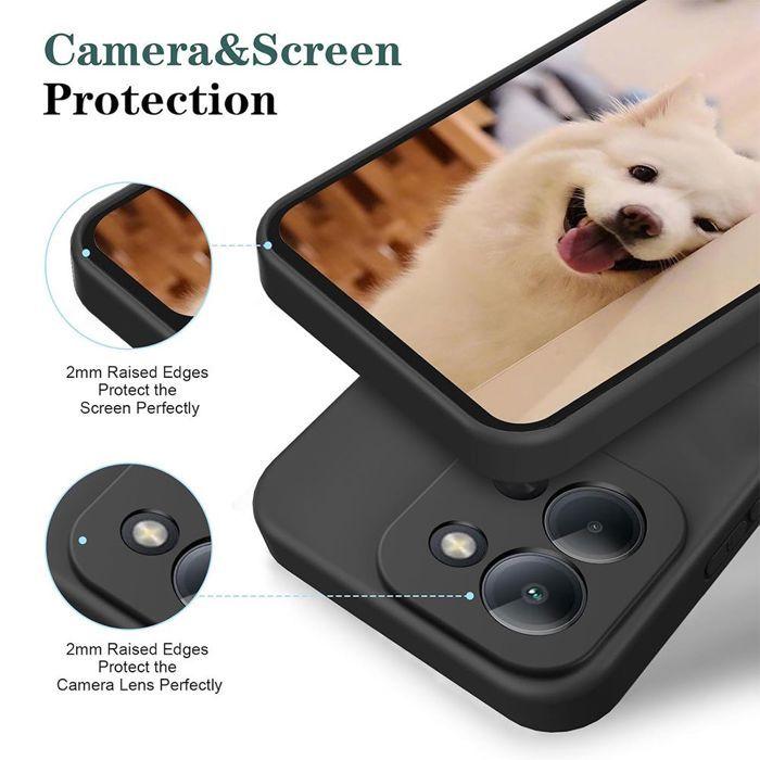 Coque pour Xiaomi 15T, Protection Silicone Liquide Antichoc Anti-Rayure avec Cordon Noir