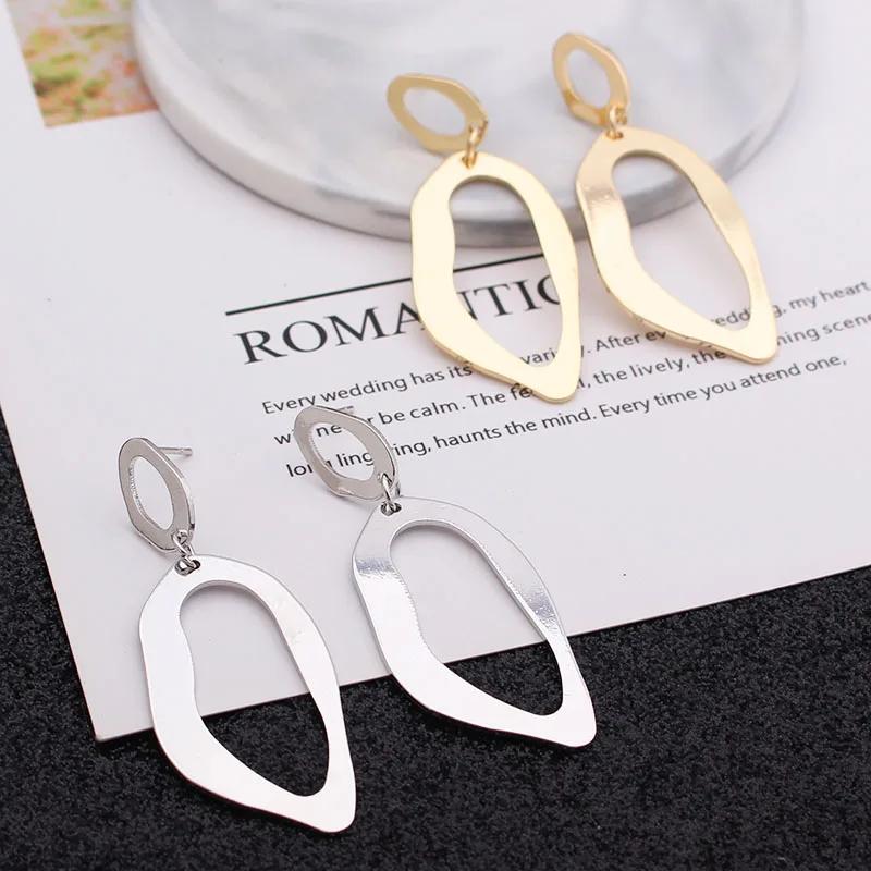 Einfache Design Unregelmäßige Geometrische Ohrringe Für Frauen Trendy Metall Tropfen Ohrringe Pendientes Mode Schmuck