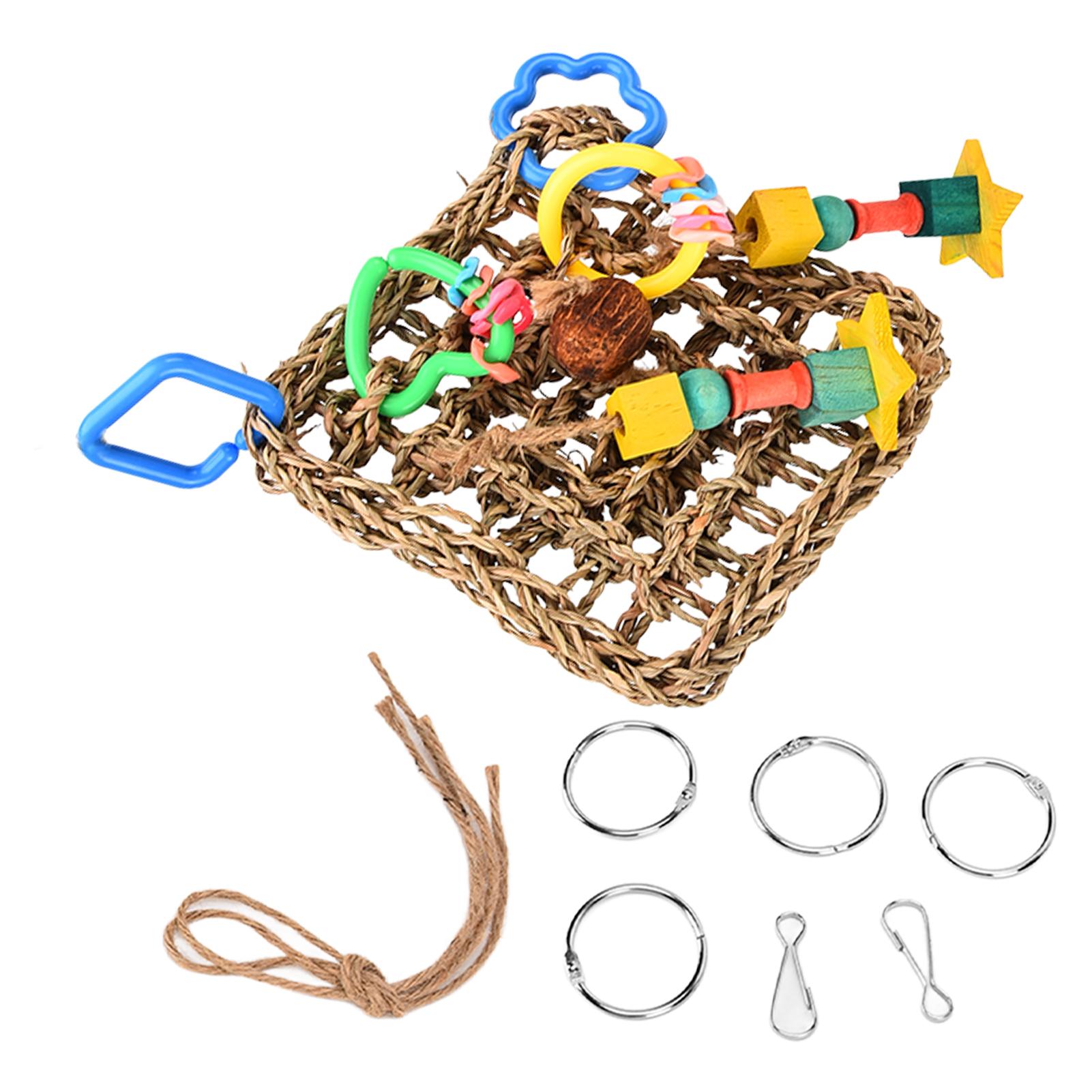 Bird Climbing Net Parrot Chew Swing Hammock Cage for Lovebirds Finch Parakeets Budgerigars Parrot