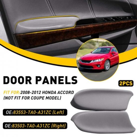 

Pair for Honda Accord Sedan Front 2008-2012 Panels Door Lid Armrest Cover Gray