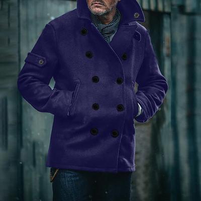 Autumn and Winter Jacket Jacket Men's British Fashion Solid Color Woolen Jacket Men's