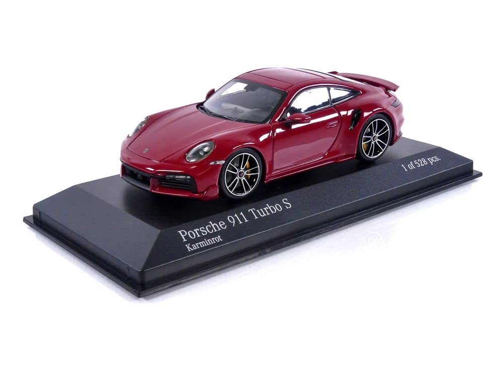 Minichamps scale Porsche 911 992 Turbo S Coupe Sport Design 2021 Red 1/43