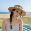 Straw Weaving Sun Protection Cap Dot Ribbon Wide Brim Hat Vacation Beach Straw Cap  Sun Protection