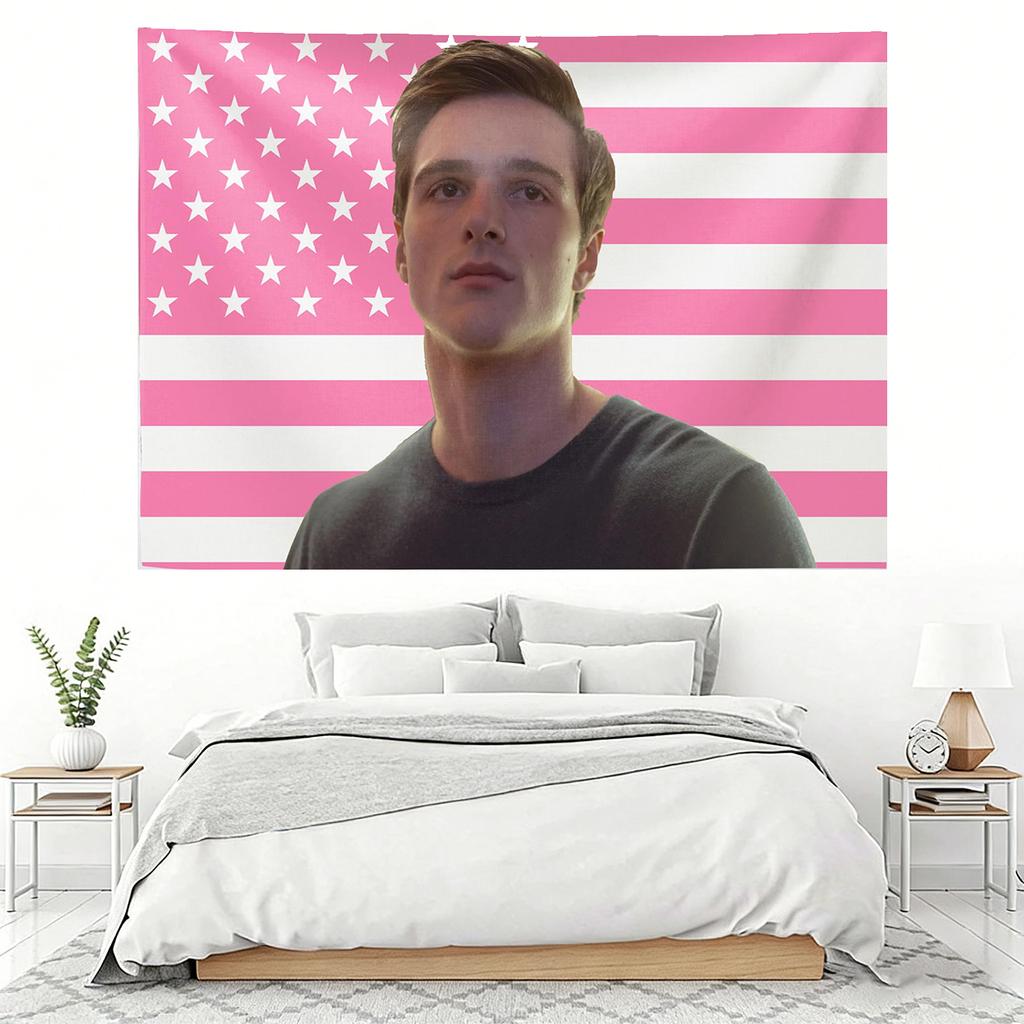 Jacob Elordi Rosa USA Flagge Wandteppich 2026 Promi Wandbehang Schauspieler Fan Geschenk Schlafzimmer Wohnheim Dekoration Flachdruck
