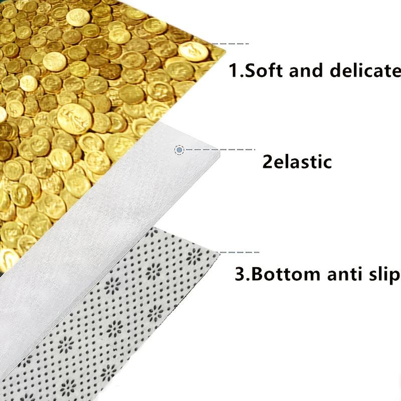 1Pcs Anti Fatigue Kitchen Rugs, Golden Coin Print Waterproof Non-Slip Thick Cushioned Kitchen Mat Heavy Duty Comfort Standing Mat for Kitchen