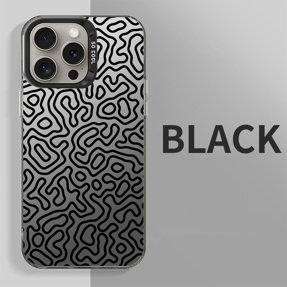 Graffiti Texture Silver Phone Case for iPhone 16/15/14/13/8