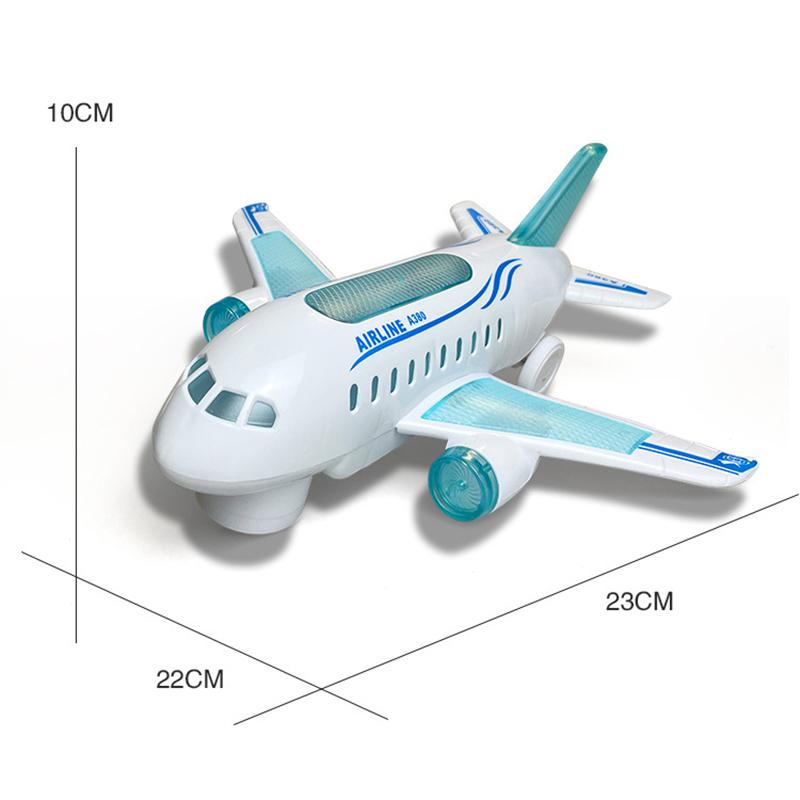 Christmas Kids Gift Electronic Aeroplane Toy with Music Autopilot Rotation Flash Sound Plane Educational Toy for Children