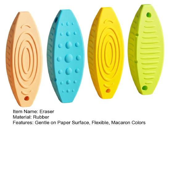 4Pcs Creative Sensory Stone Eraser, Triangular Pencil Eraser for Students, Soft Rubber Dustless Eraser for Kids, School Supplies