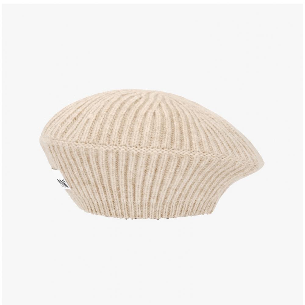 Ganni A4430 196 Logo Patch Structured Beret