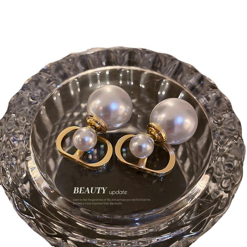 Silver Needle Pearl Heart Earrings - 2025 Korean Trend, Minimalist Flower Dangle Studs for Women's Elegant Style