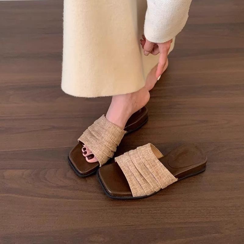 Wedge Heels Thick-soled One-shoulder Shoes Sandals Beach Shoes Flip-flops Casual Women's Shoes