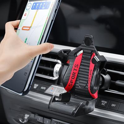Držák telefonu do auta ve tvaru univerzálního závodního sedadla 1PC – kolébky s držákem GPS, držákem ventilace a kompatibilitou se smartphonem pro snadnou navigaci