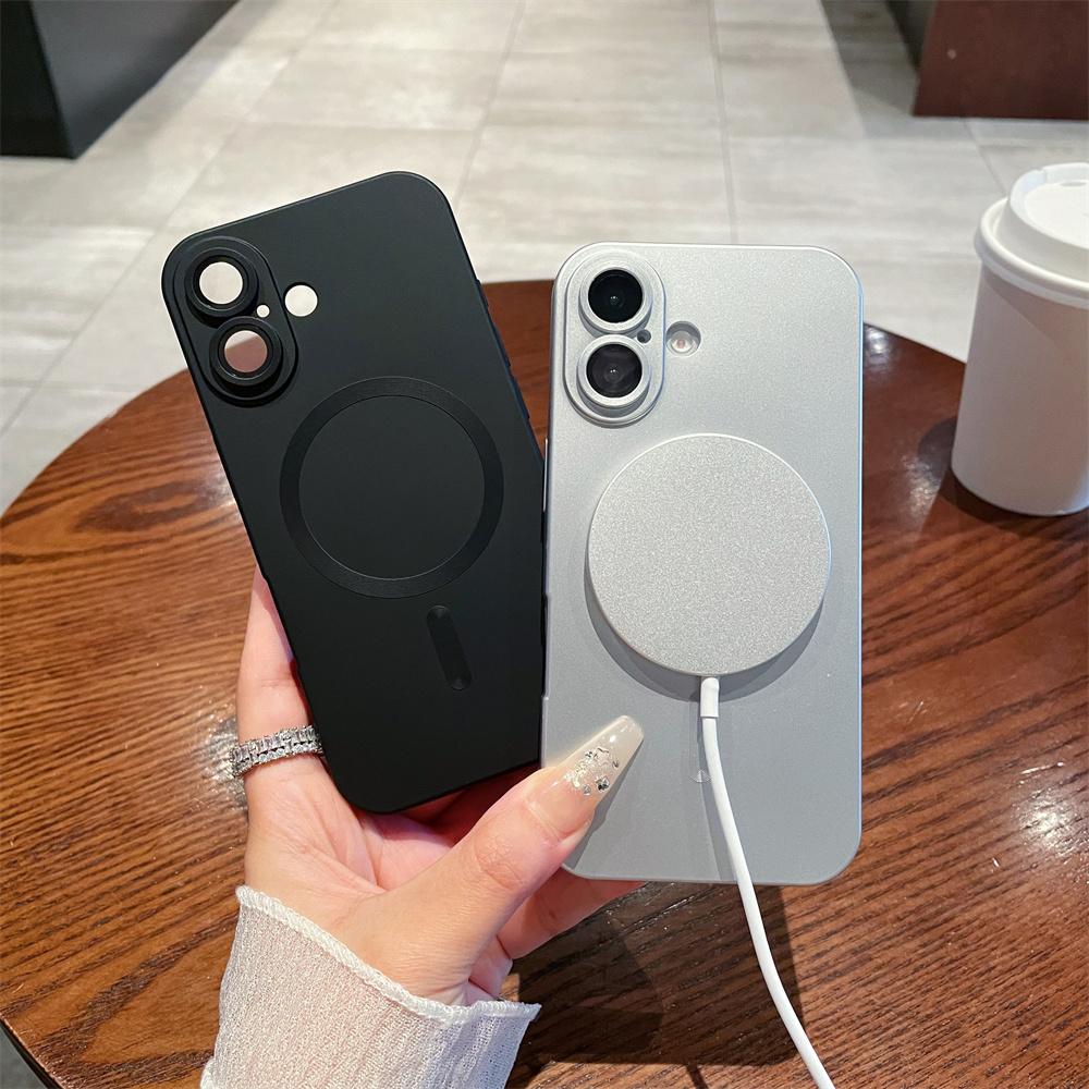 Magnetic For Magsafe Wireless Charge Matte Case For iPhone 16 15 11 13 12 14 Pro Max Plus X XR XS Max 7 8 Plus Shockproof Cover