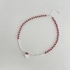 Ticky Red Agate Christmas Necklace S925 Silver Bow Bell Clavicle Chain