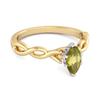 Peridot Marquise Ring - 925 Sterling Silver Guldpläterad