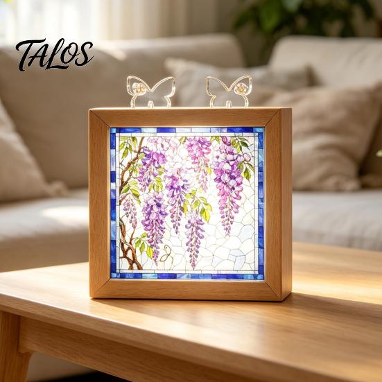 Functional Glowing Home Decor Acrylic Puzzle LED Night Light, 2-In-1 USB Royal Iris Bloom Jigsaw Lamp, DIY Floral Kit Creative Desktop Ambient