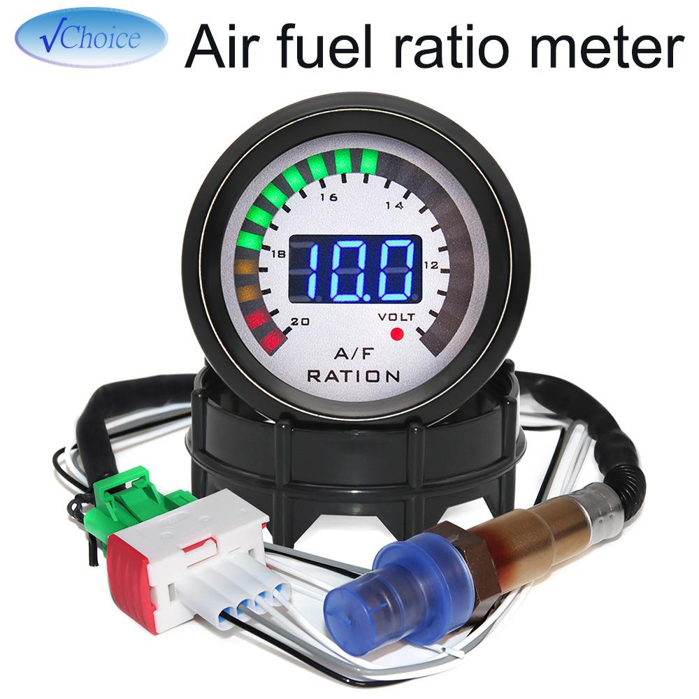2" 52mm Digital Air Fuel Ratio Gauge Tachometer Voltmeter Boost Vacuum Water Temp Oil Temp Oil Press EGT Gauge AFR for 12V Car