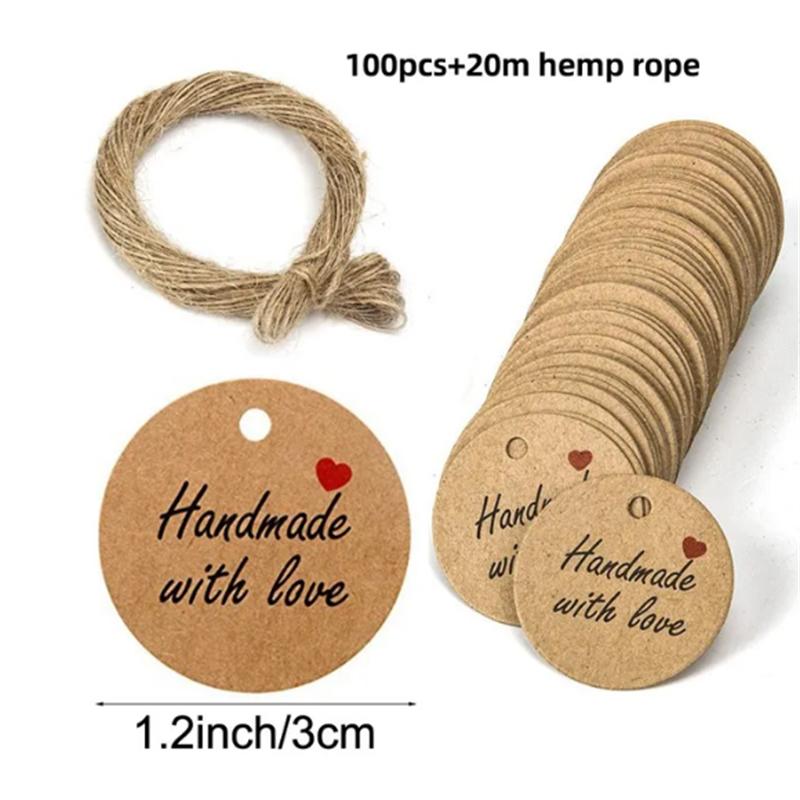 100pcs+20m hemp rope. Thank you for celebrating with us. Handmade tags, gift decorations, blank price tags