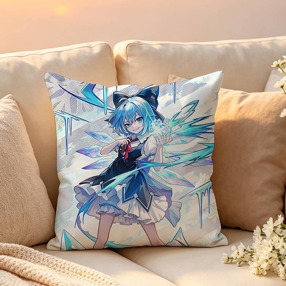 Cute Touhou Project Ccirno Pillow Case Pattern Printed Pillowcase For Living Room Sofa Cushion Cover