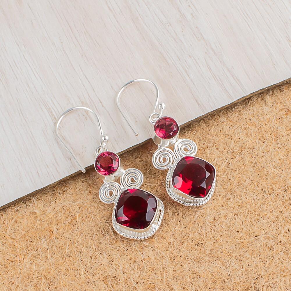 

Редкий розовый рубеллит драгоценный камень 925 стерлинговое серебро ручная работа ювелирные серьги 1,12 EE-69-9