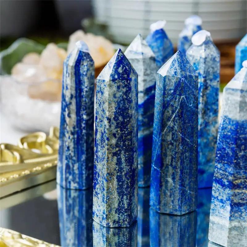 Natural Lapis Lazuli Tower Blue Single Pointed Obelisk Quartz Crystal for Home Decor,  Gift for Christmas