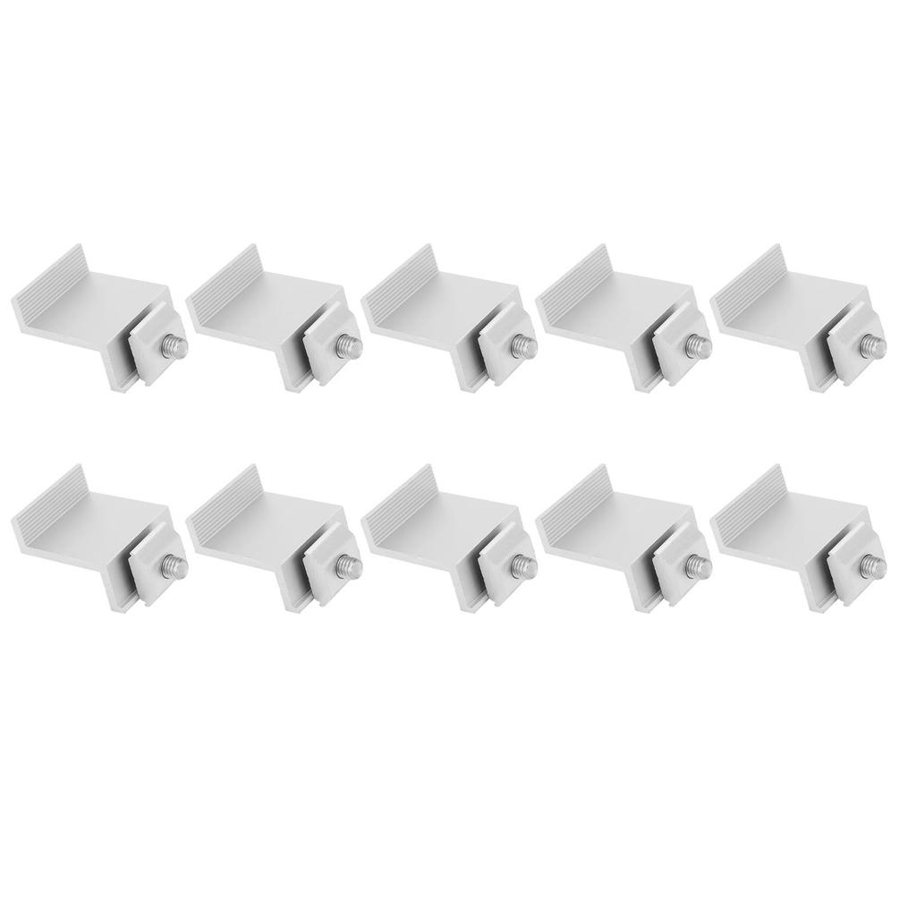 10Pcs PV Solar Panel End Clamp Aluminum Alloy Waterproof Photovoltaic Solar Panel Mounting Z Bracket Clamp