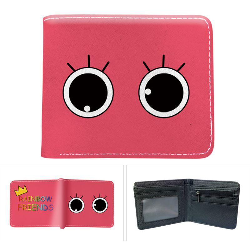 Cute Roblox Rainbow Friends Cartoon Print Bifold Wallet With Zipper Coin Bag