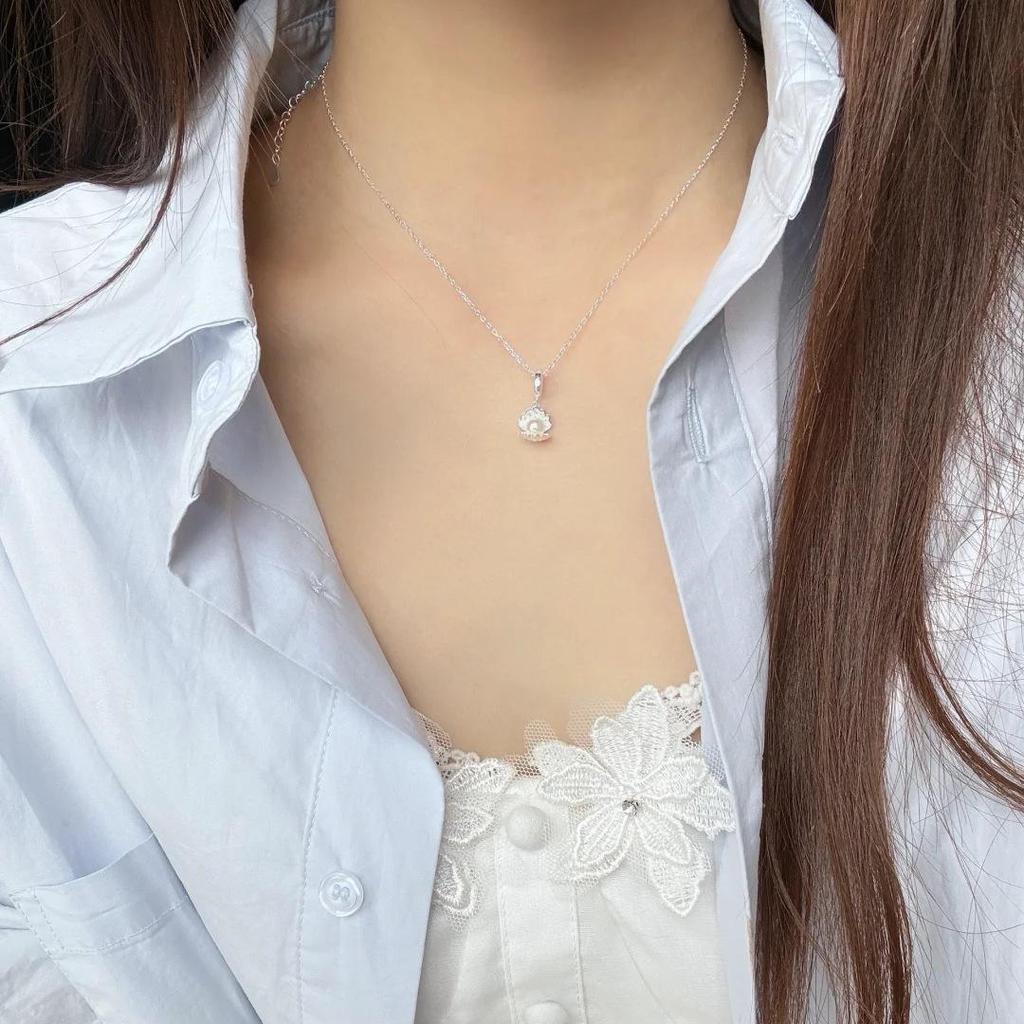 Elegant Heart Bow Pearl Necklace for Women - Non-fading, High-End, Versatile, New Style