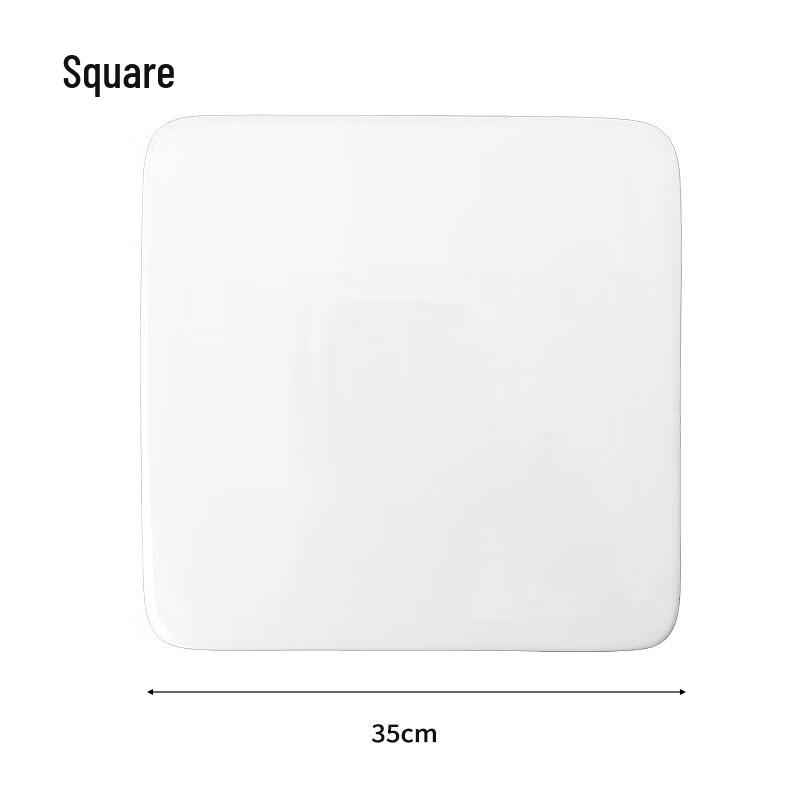 ZISIZ Керамическая чисто-белая квадратная плоская тарелка для торта