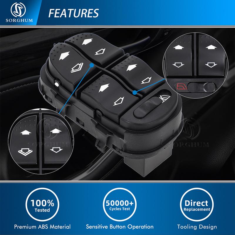 SORGHUM 7S4T-14529-AA 7S4Z-14529-A Power Window Switch Button For Focus 2000 07 MK1 Fucus CAK YS4Z14529BA 7S4Z14529A YS4T14529AA