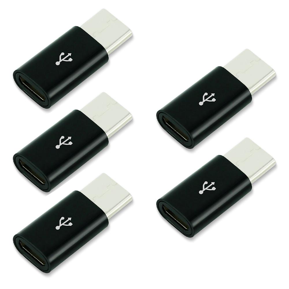 1PCS/5PCS Micro USB Female To Type C Male Adapter Mobile Phone Android Converter Micro-B To USB-C Data Cable Connector