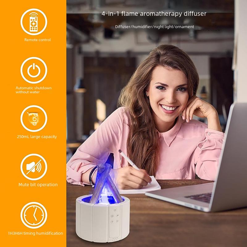 Colorful Flame Aromatherapy USB Humidifier for Home & Hotel