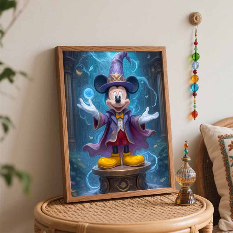 Disney digital oil painting art painting kit Mickey Mouse magic wizard theme manual diy painting for home decorations