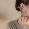 Pleated Butterfly Earrings, European and American Stud Earrings, Earbone Clips, Integrated Spring and Summer New Personalized Metal Earrings