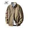TW Spring and Autumn Japan Fashion Retro Shirts Jacket Men's Loose American Casual Cargo Shirt Outerwear Drop Shoulder Pure Cotton