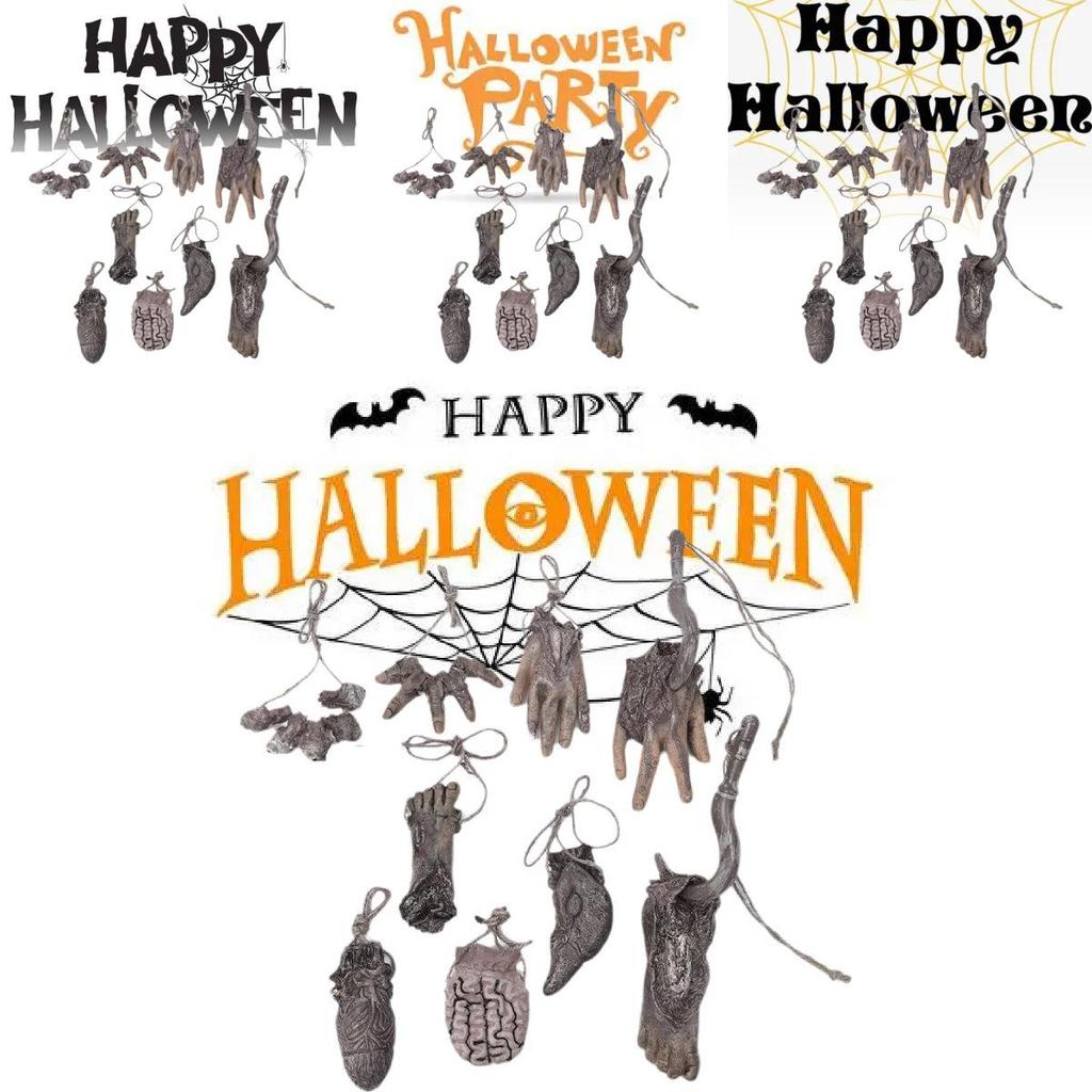 Spooky And Realistic Halloween Scene Decoration Props With Gory Body Parts For Parties
