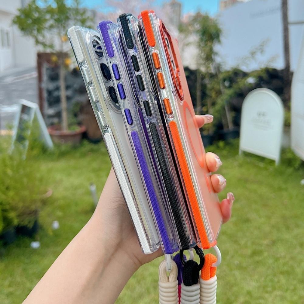 Color Change For Magsafe Wireless Charging Lanyard Case For Samsung S25 S26 Ultra S24 S23 S26 Plus S25 Edge S24 FE Magnet Cover