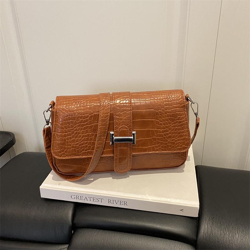 Luxury-luxe large-capacity retro texture fashionable single-shoulder crossbody small bag