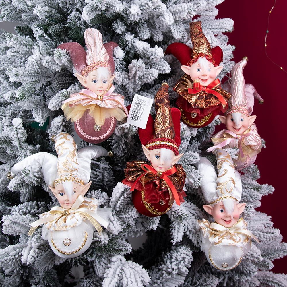 Elfenkopf, Weihnachtsdekorationen, Weihnachtspuppenelfen, Elfenraumdekorationen, Wohndekorationen, Weihnachtsbaumanhänger, Frohes Neues Jahr