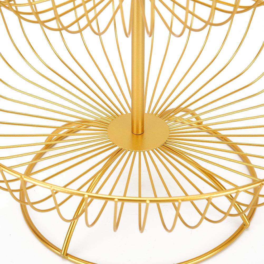 Household Living Room Modern 3-Tier Fruit Dish Plate Storage Basket Tray TablewareGold