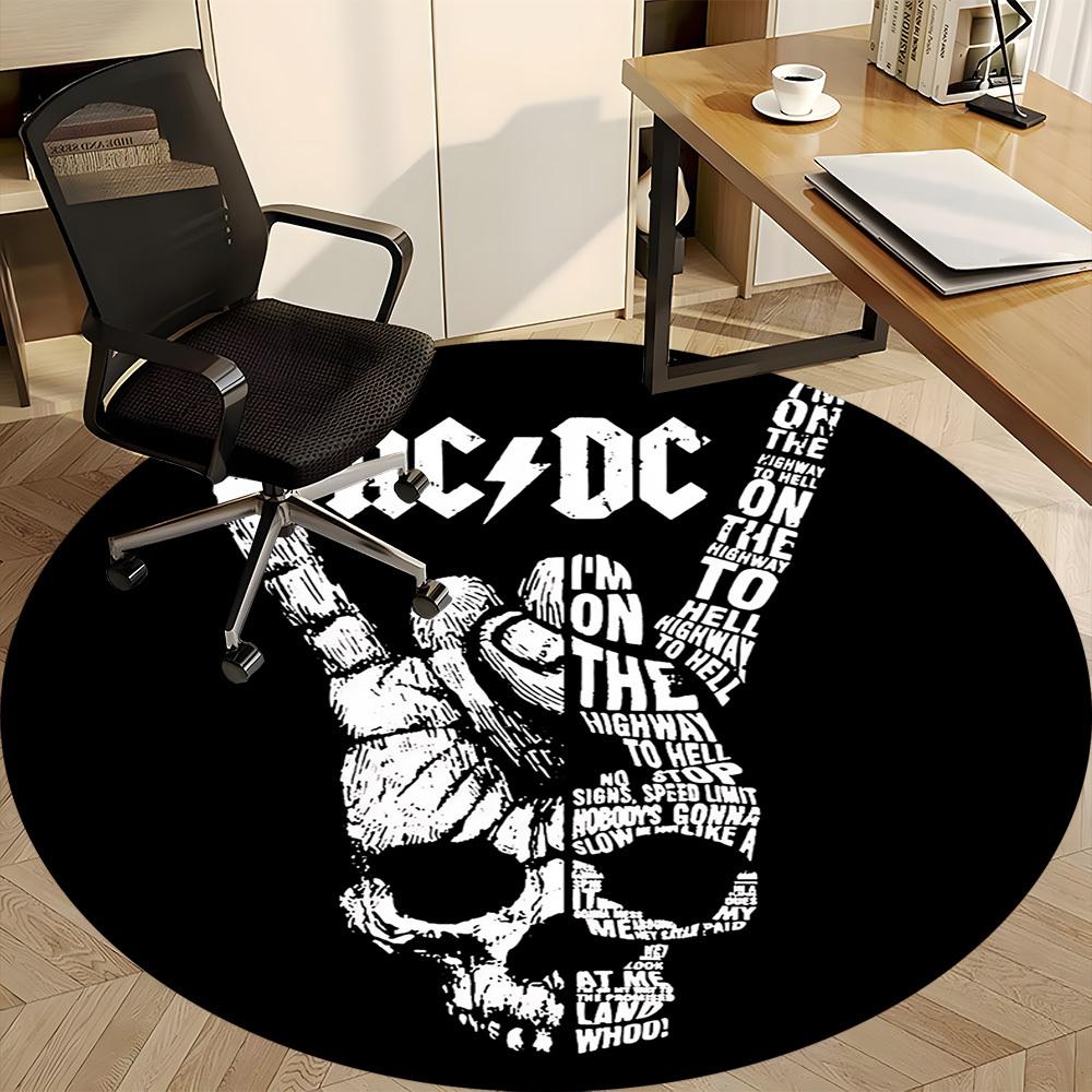 1pc AC/DC Highway to Hell Office Round Area Rug, Under Office Chairs Bedroom Living Room Home Decor  a1022318