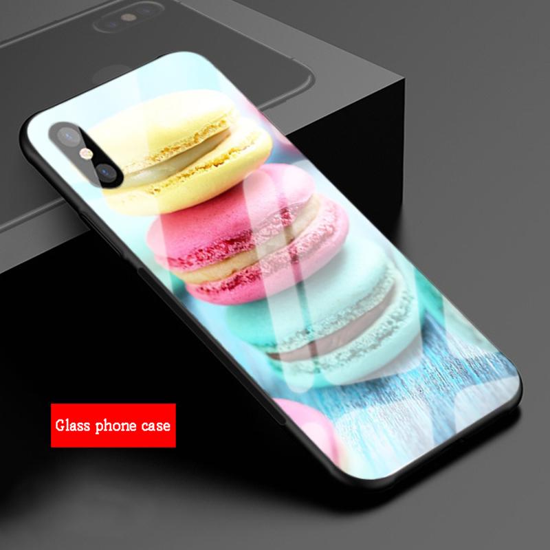 Custodia per telefono in vetro temperato Macaron per iphone 12 11 Pro Max 5 6 7 8 PLUS X XS XR XSMax Guscio 12Pro Copertura Guscio