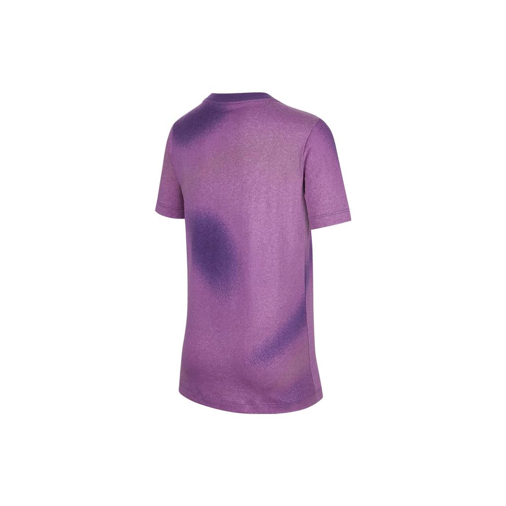 Nike Letter Print Round Neck Pullover Short Sleeve T-Shirt Kids Tops Purple FD3932-599