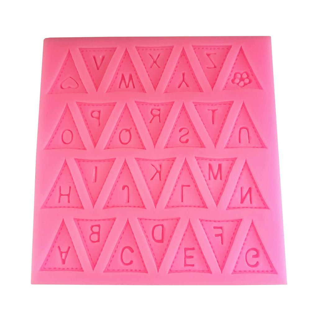 Alphabet Triangular Flag Silicone Molds Handmade for Chocolate Baking Dessert