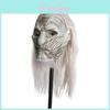 Atemberaubende Game Of Thrones White Walker Nachtkönig Latexmaske mit realistischen langen Haaren