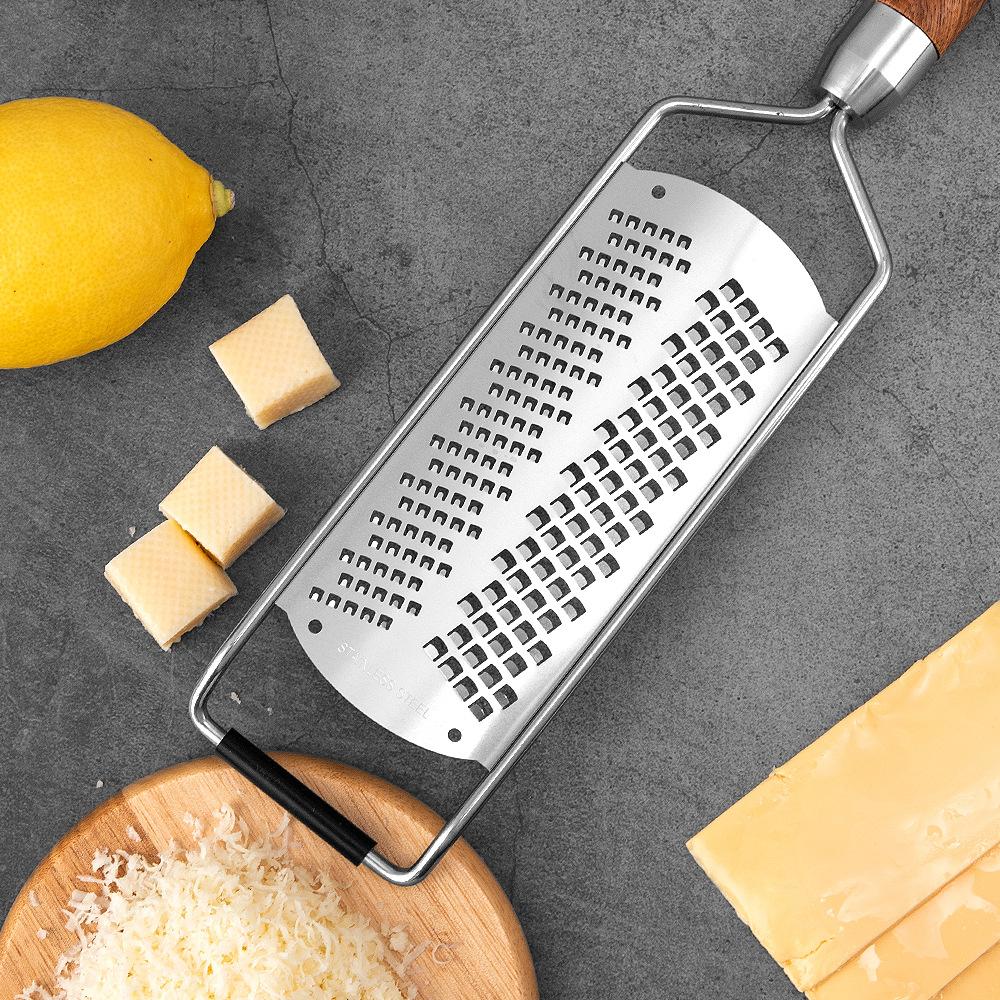 Stainless Steel Kitchen Tools Lemon Planer Cheese Planer Solid Wooden Handle Series-Fine Tooth Planer Parmesan Zester Chocolate